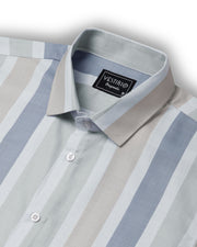 Regent Blue Stripe Printed Shirt