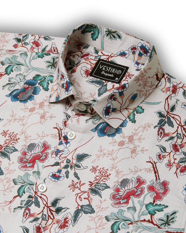 Biege Porto Printed Shirt