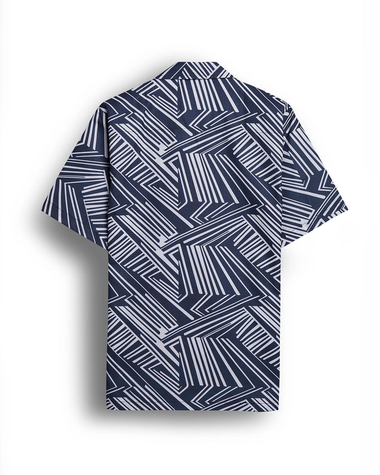 Navy Abstract Printed Shirt