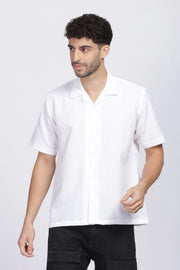 White popcorn half sleeve shirt