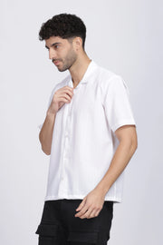 White popcorn half sleeve shirt