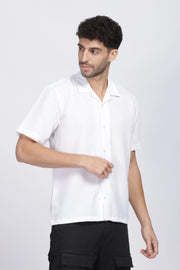 White popcorn half sleeve shirt