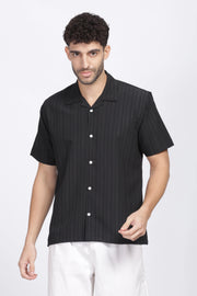 Black popcorn half sleeve shirt