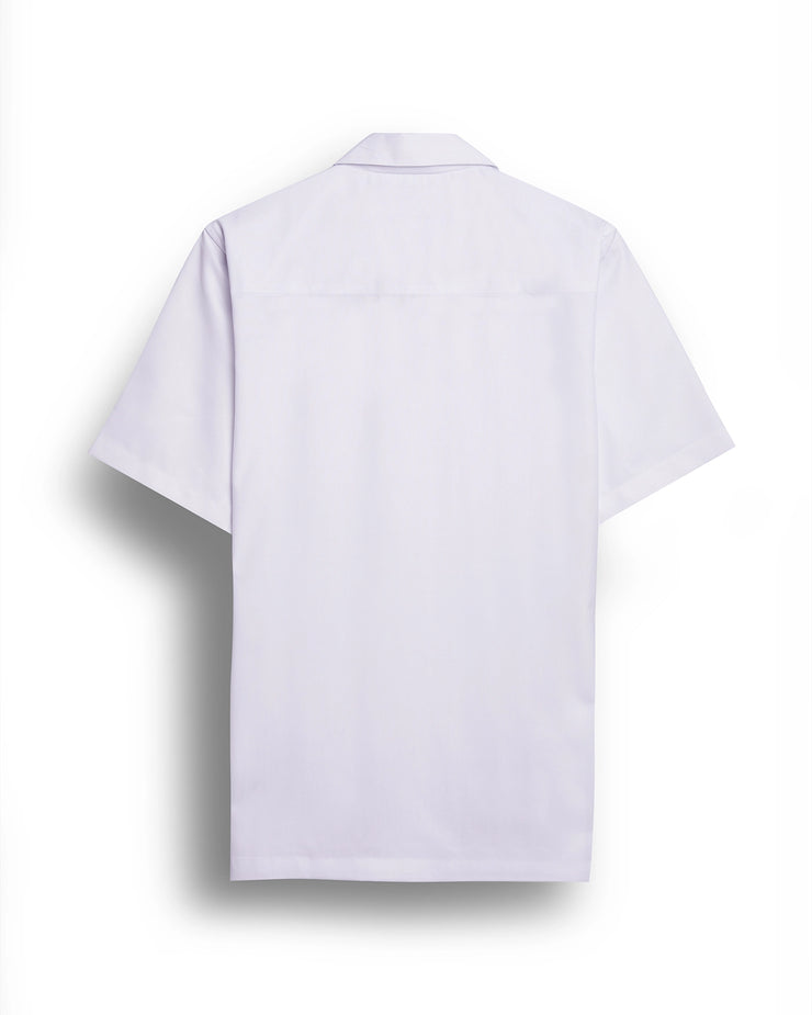 White chain printed camp collar shirt for men