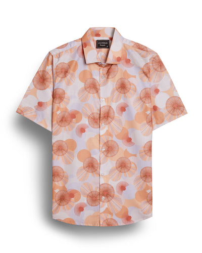 Beige twerk design half sleeve shirt for men