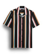 Zeus Black Stripe Printed Shirt