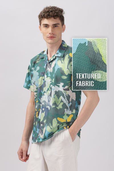 Abstract printed textured shirt