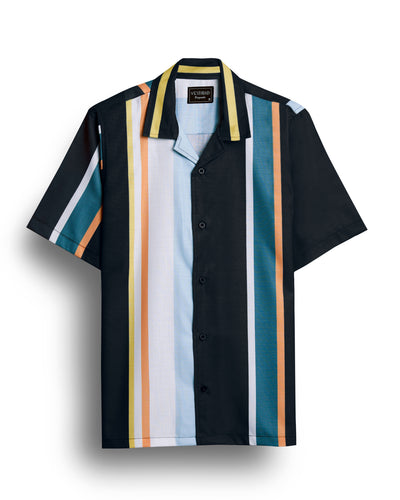 Navy Stripe Printed Shirt