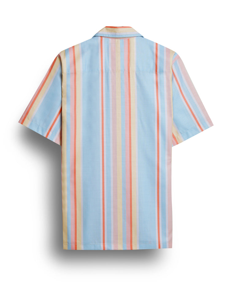 Light Blue Striped Printed Shirt
