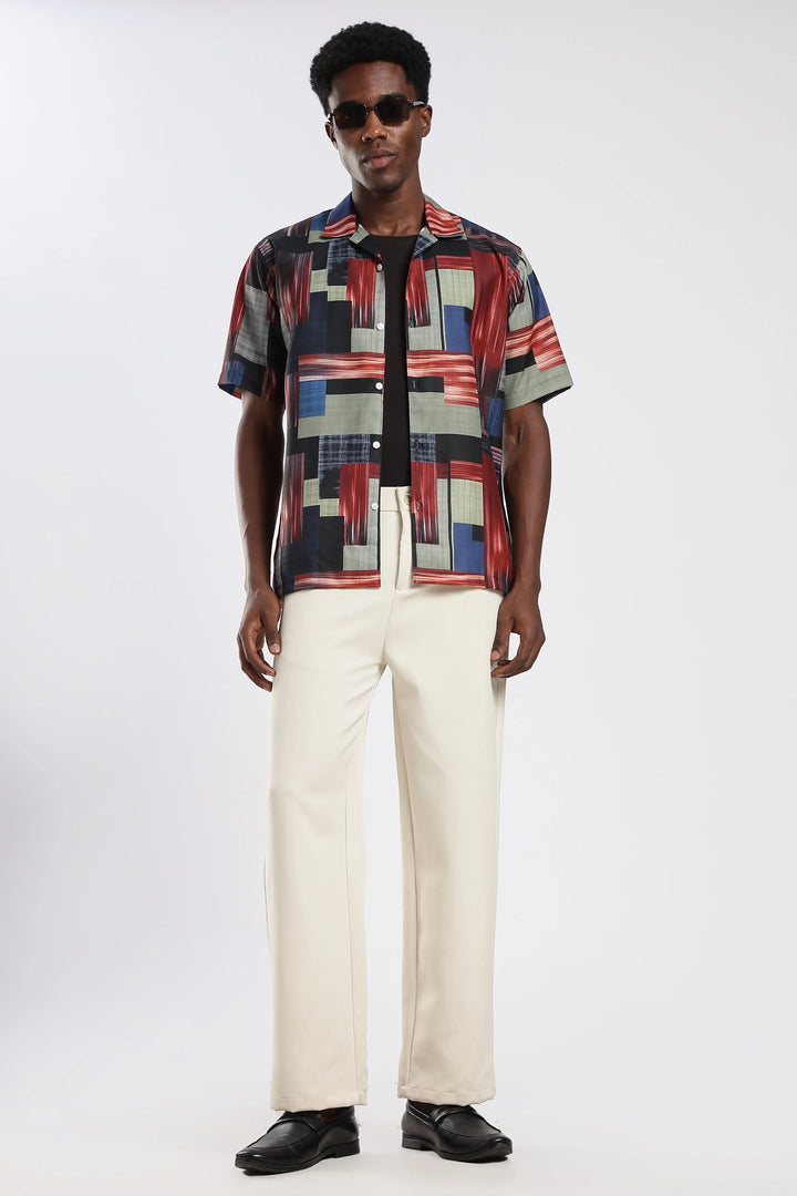 Multi abstract printed shirt