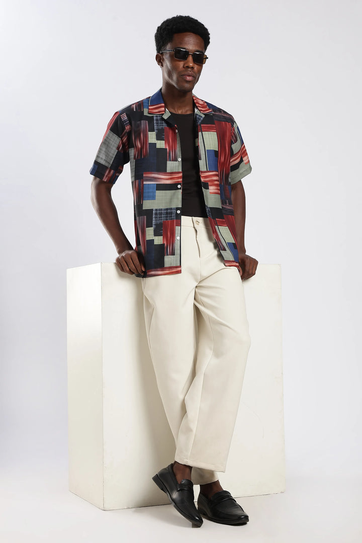 Multi abstract printed shirt