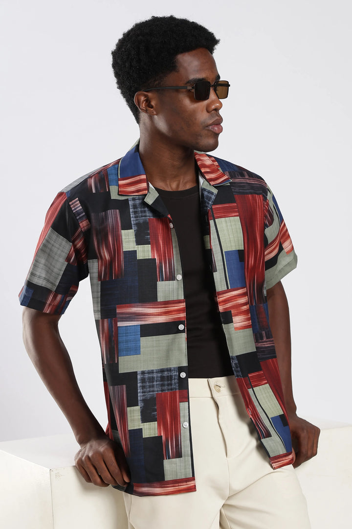 Multi abstract printed shirt