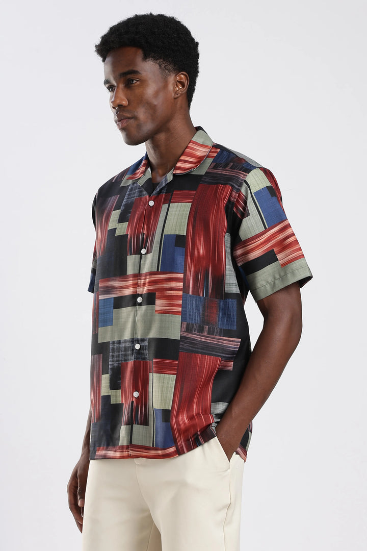 Multi abstract printed shirt