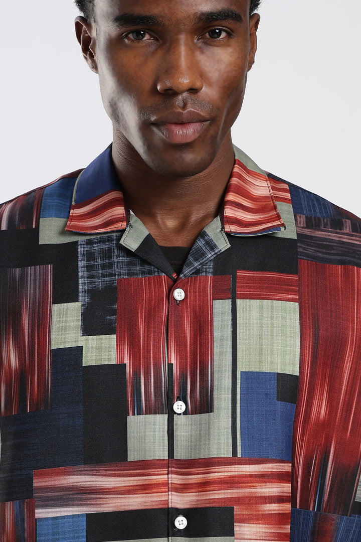 Multi abstract printed shirt
