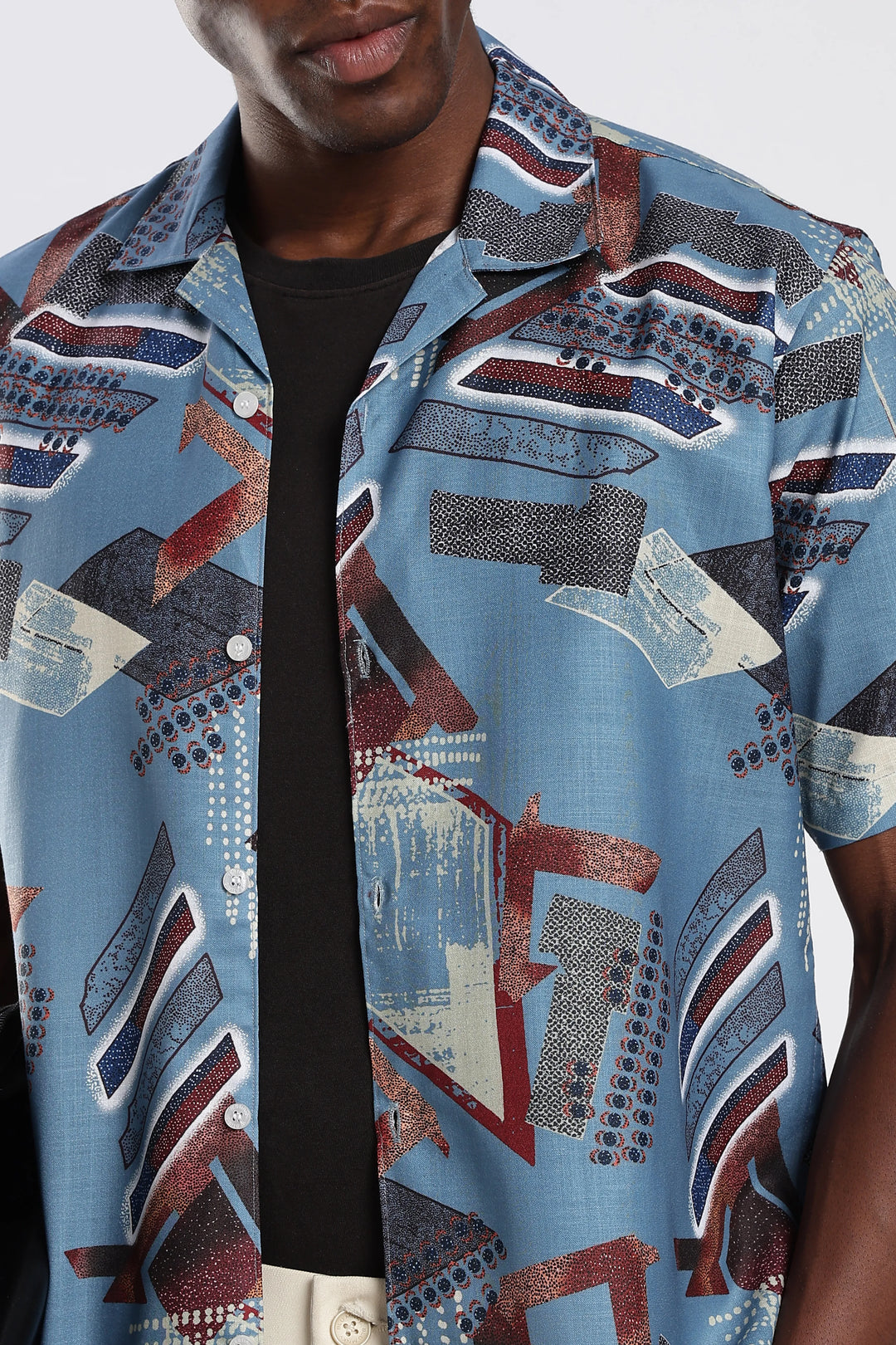 Dustyblue abstract printed shirt