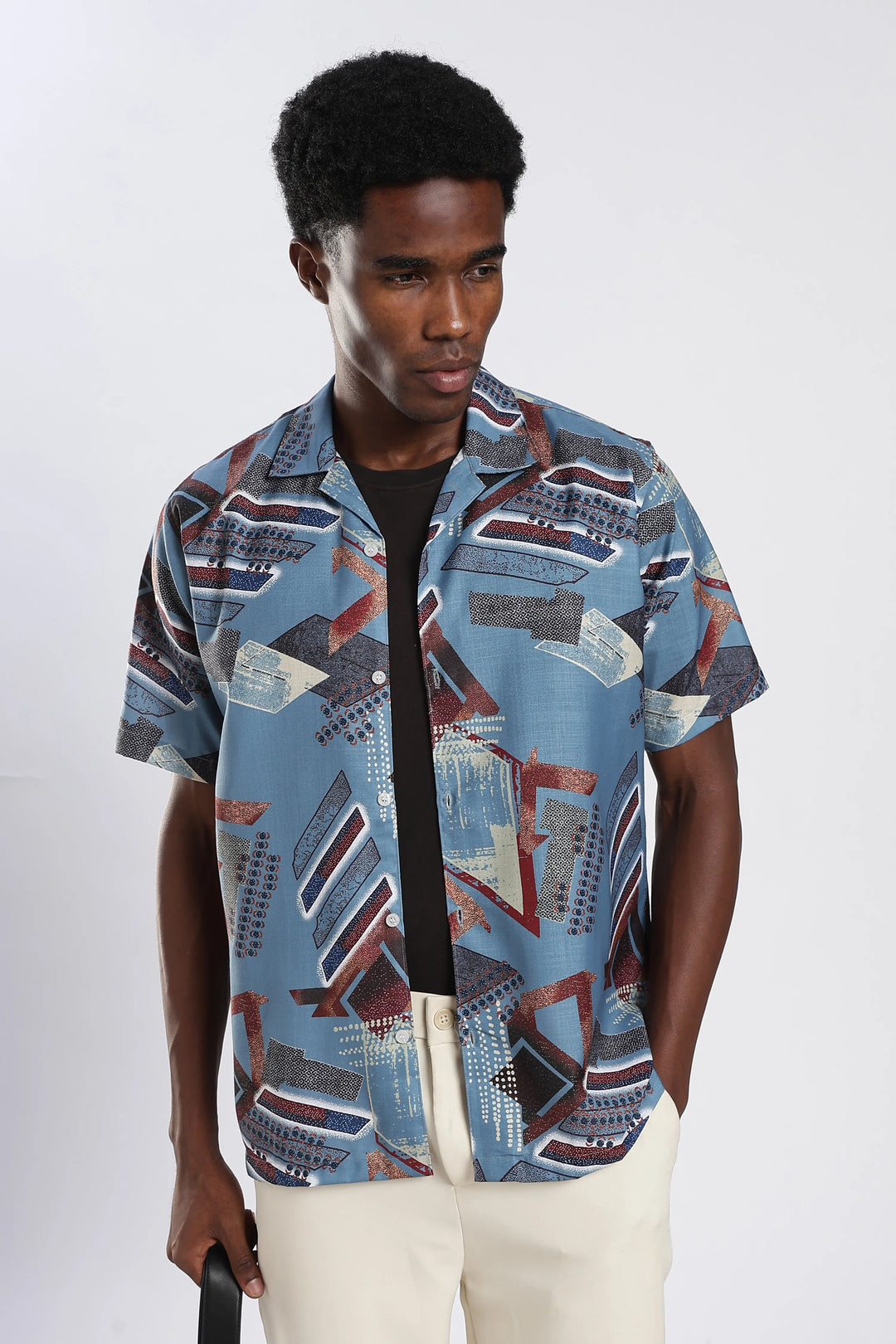 Dustyblue abstract printed shirt