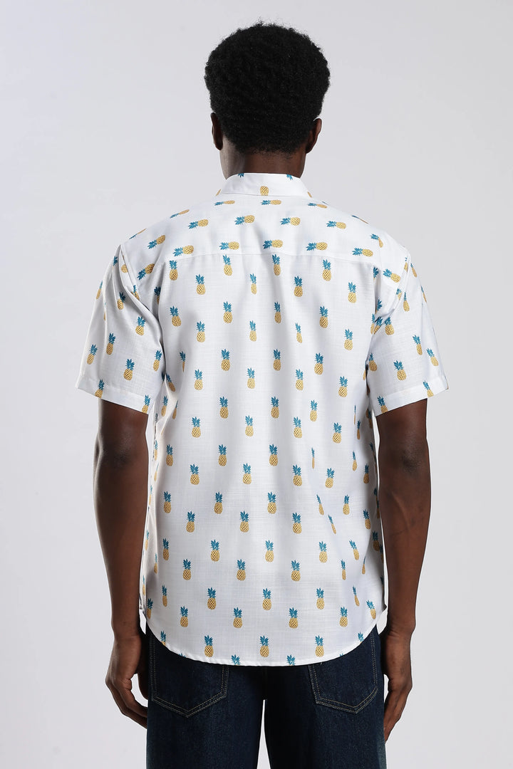 White pineapple printed shirt