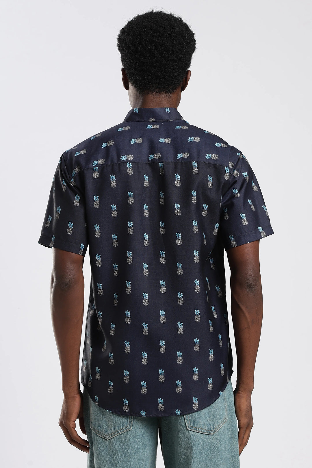 Navyblue pineapple printed shirt
