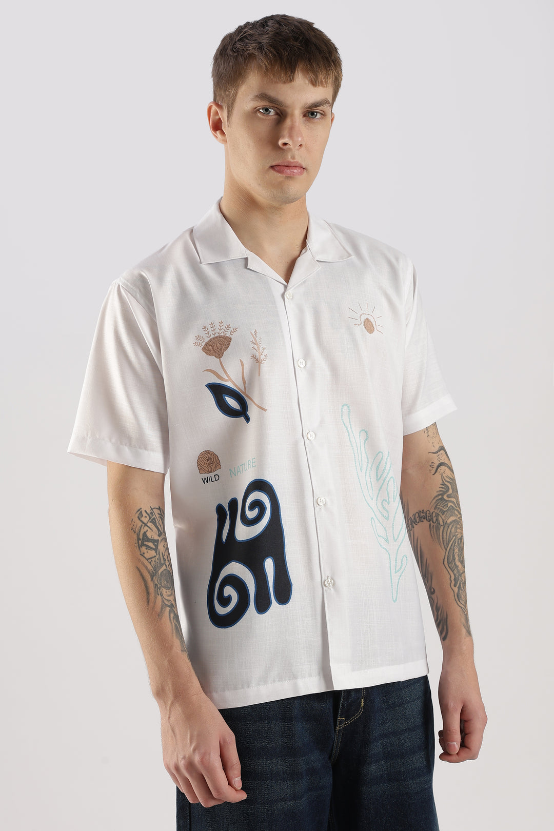 White multi abstract shirt