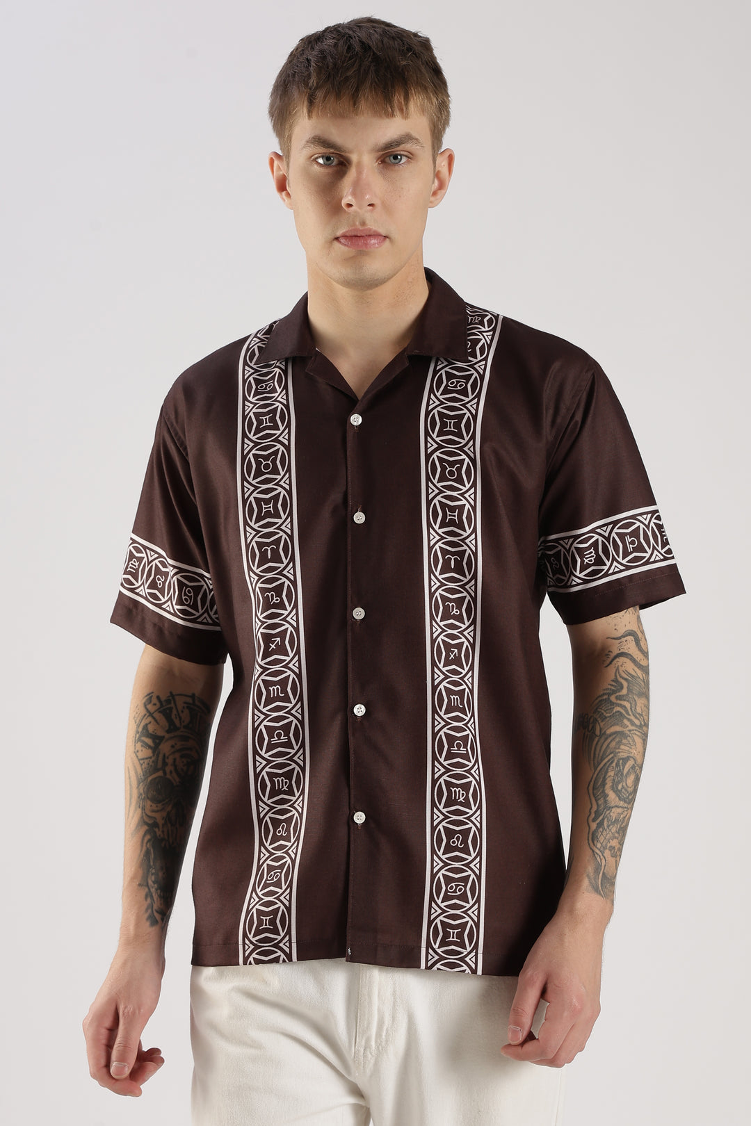 Brown printed shirt