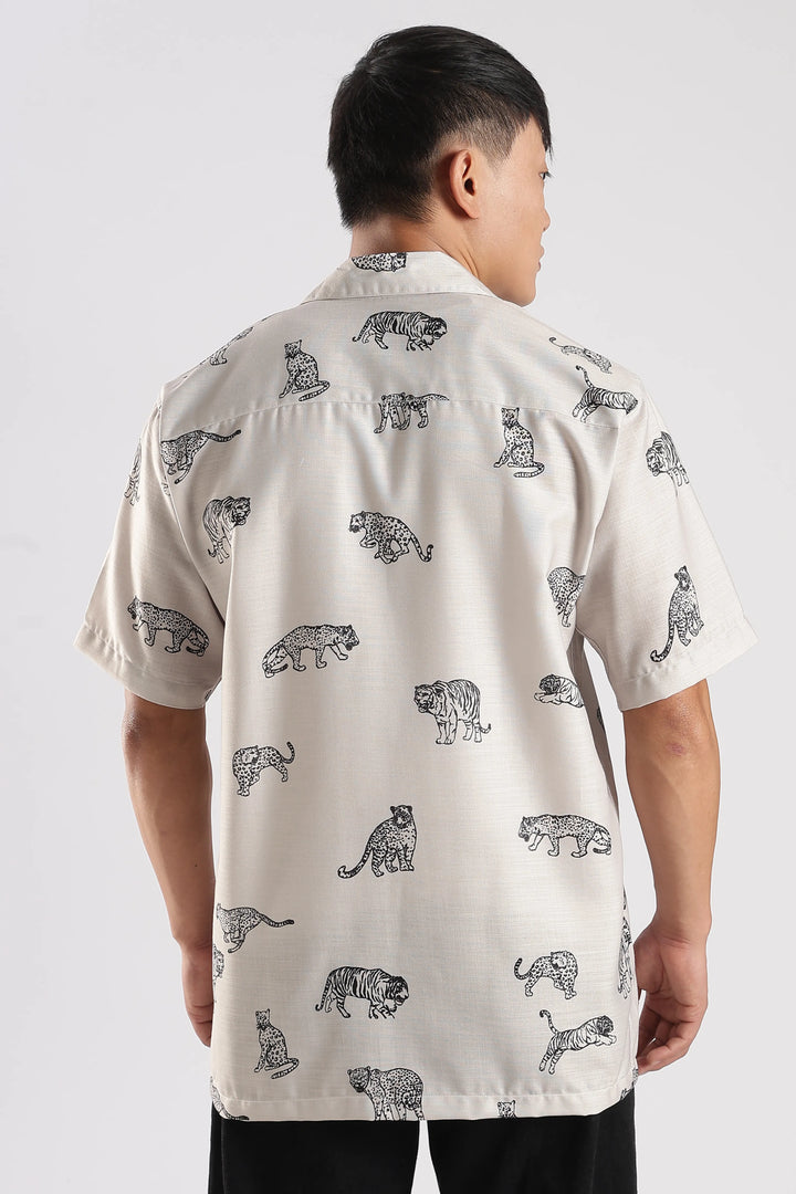 Beige animal printed shirt
