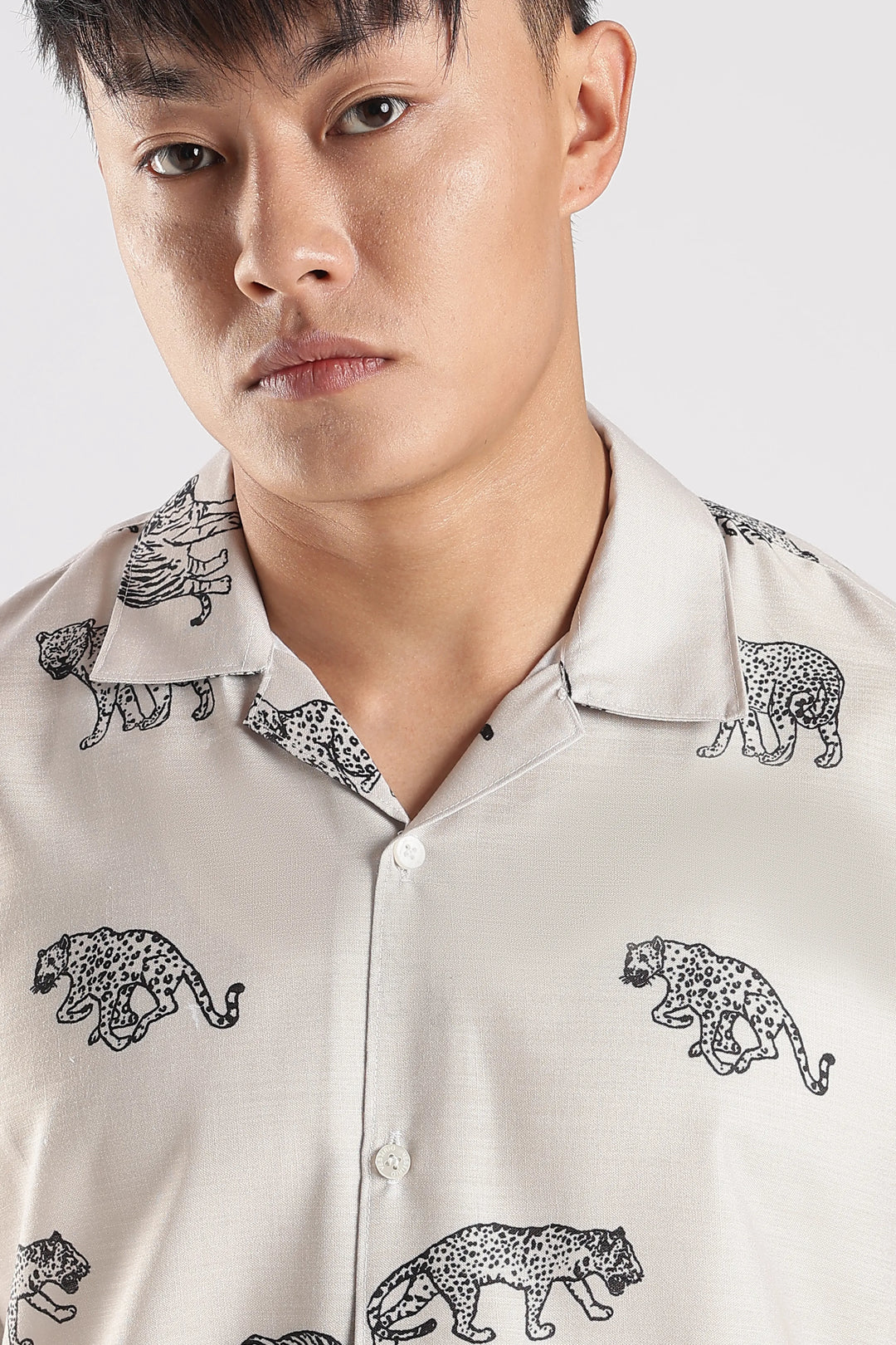 Beige animal printed shirt