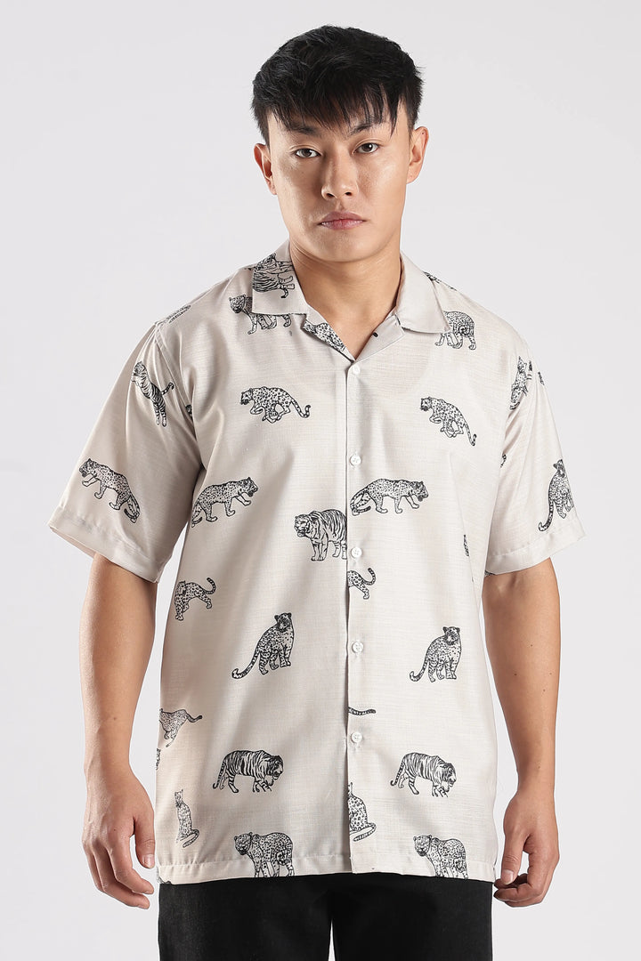 Beige animal printed shirt