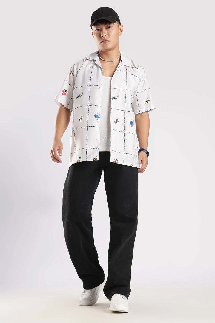 White animal printed shirt