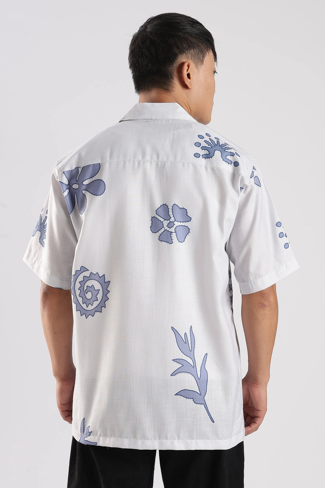 White flower printed shirt