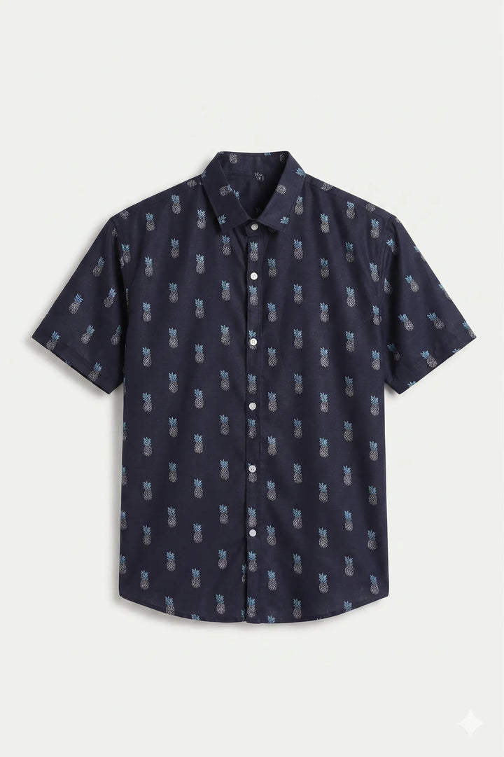 Navyblue pineapple printed shirt