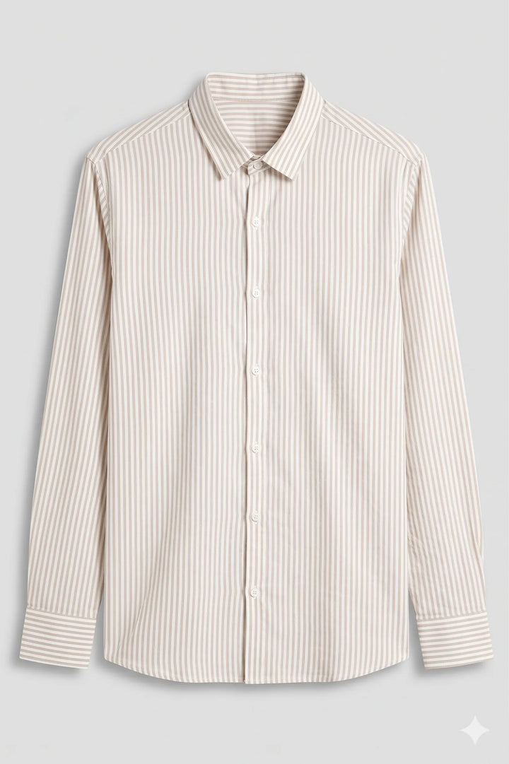 Caramel stripe cotton shirt