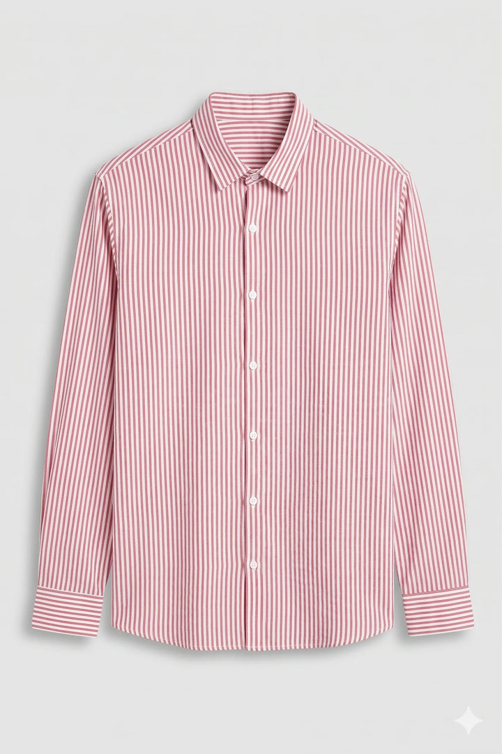 Red stripe cotton shirt