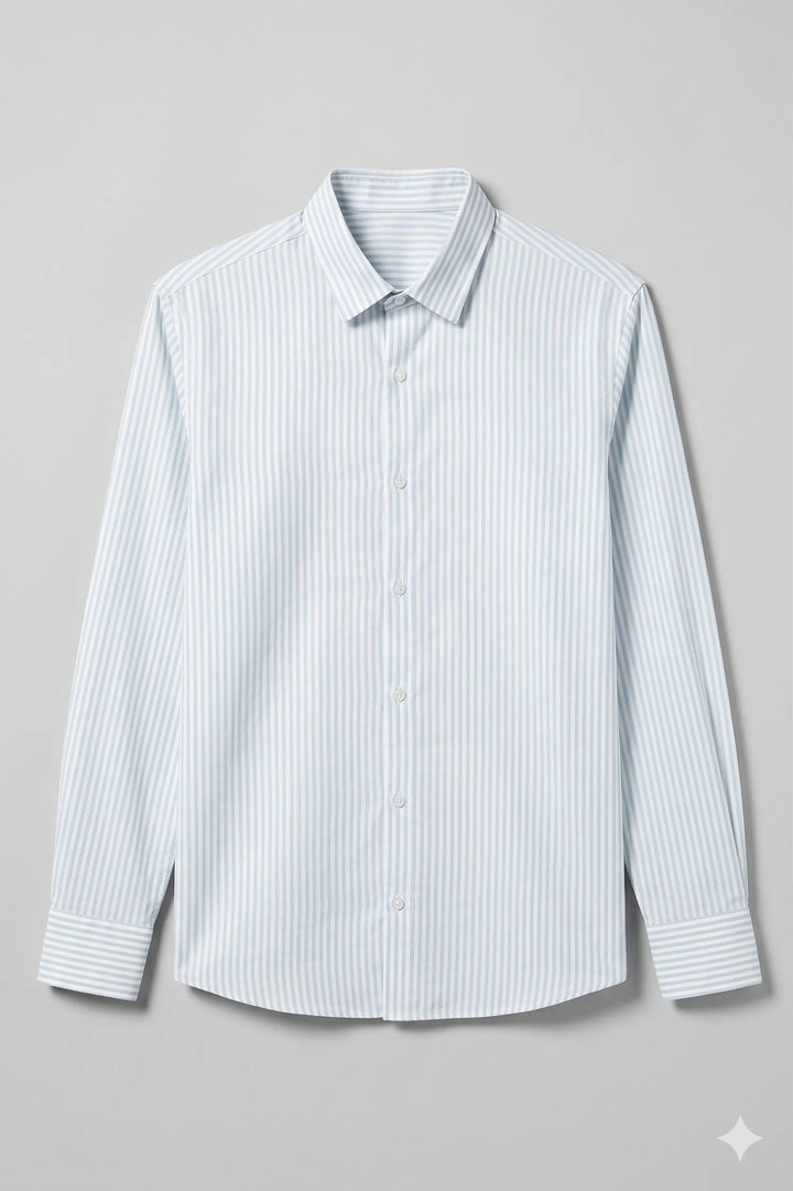 Sky stripe cotton shirt
