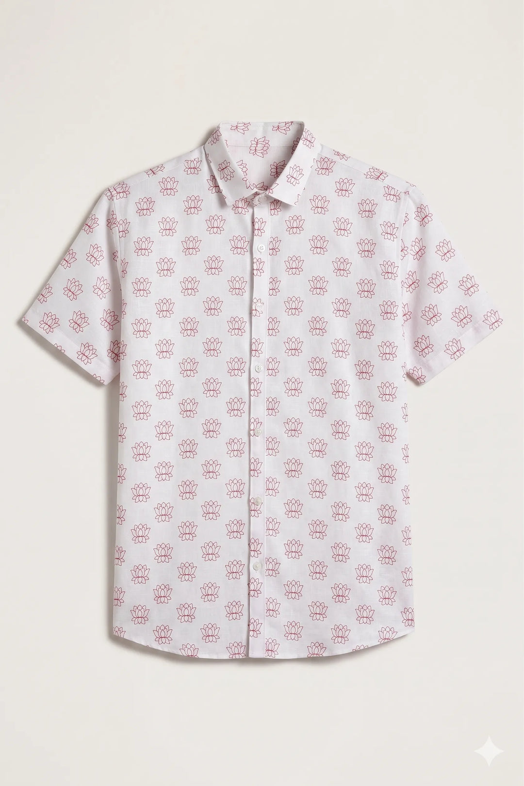 White lotus printed shirt