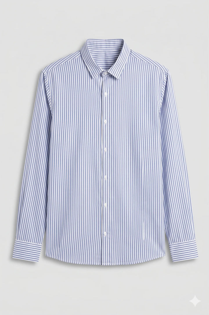 Blue stripe cotton shirt
