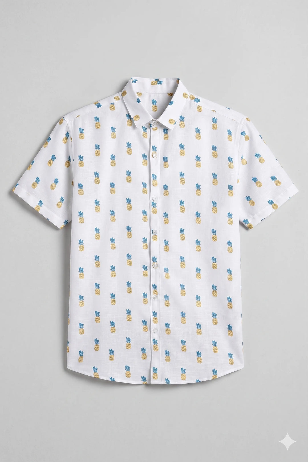 White pineapple printed shirt