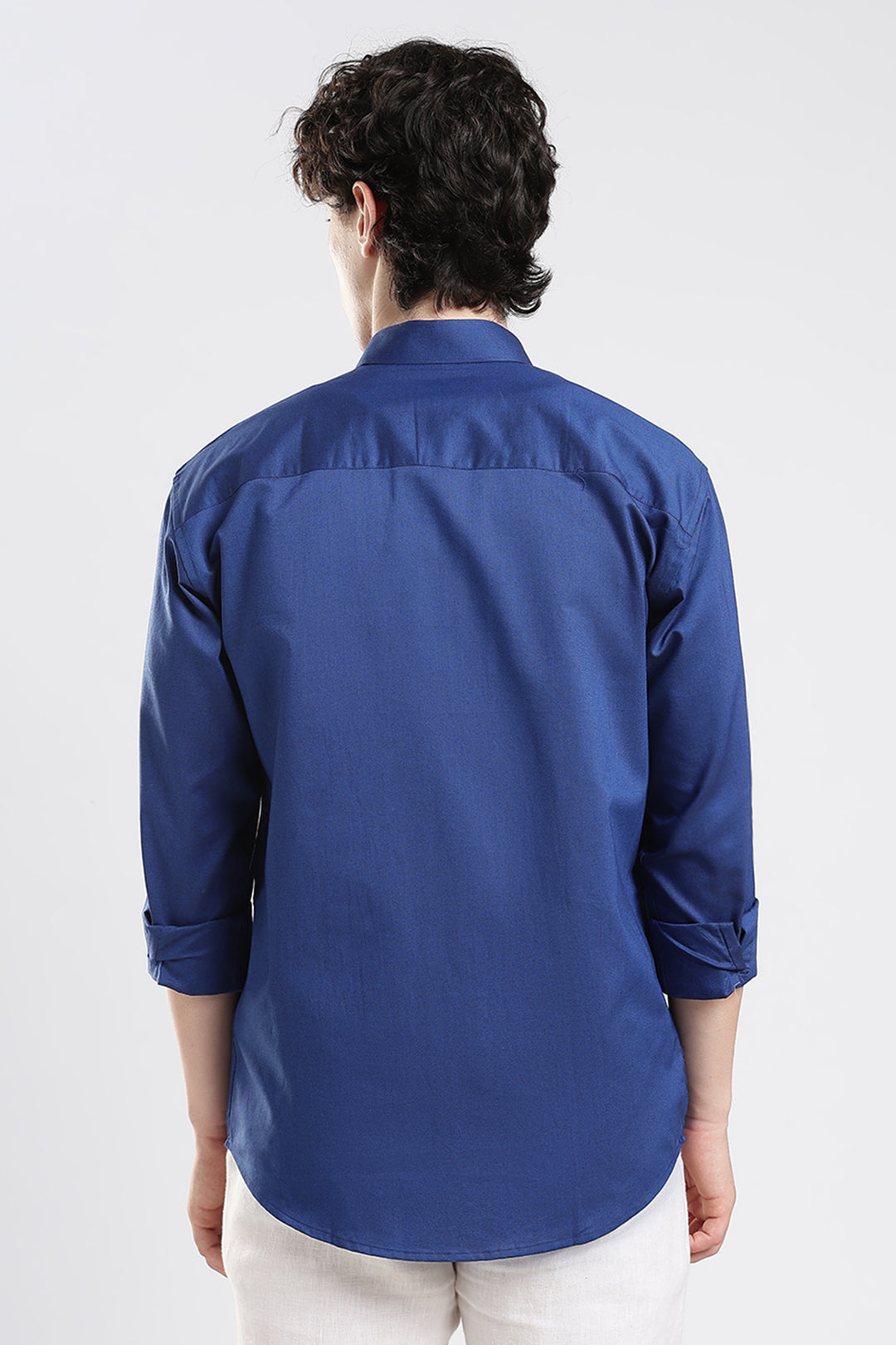 Blue full sleeve cotton shirt