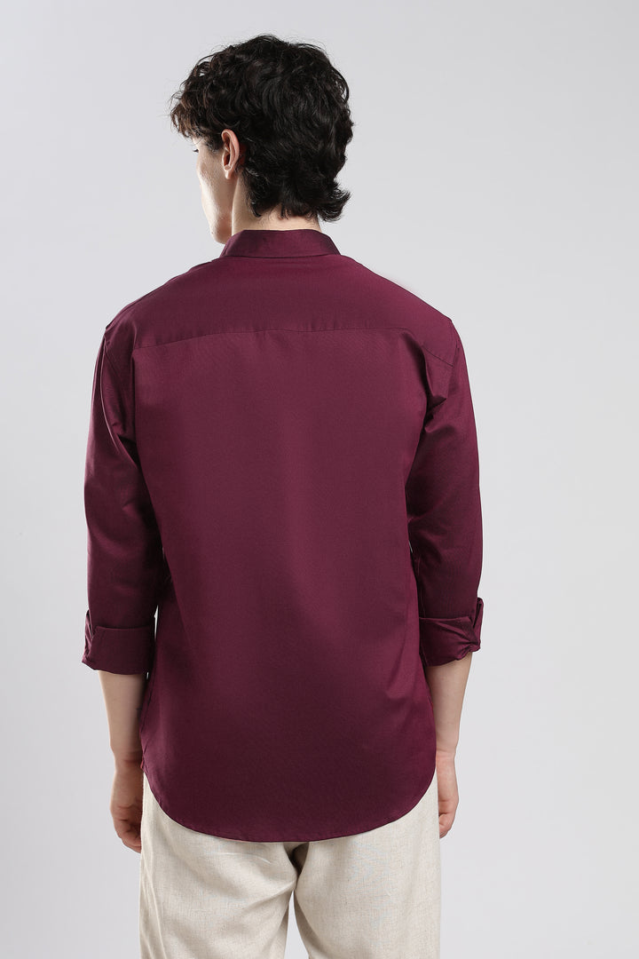 Maroon full sleeve cotton shirt
