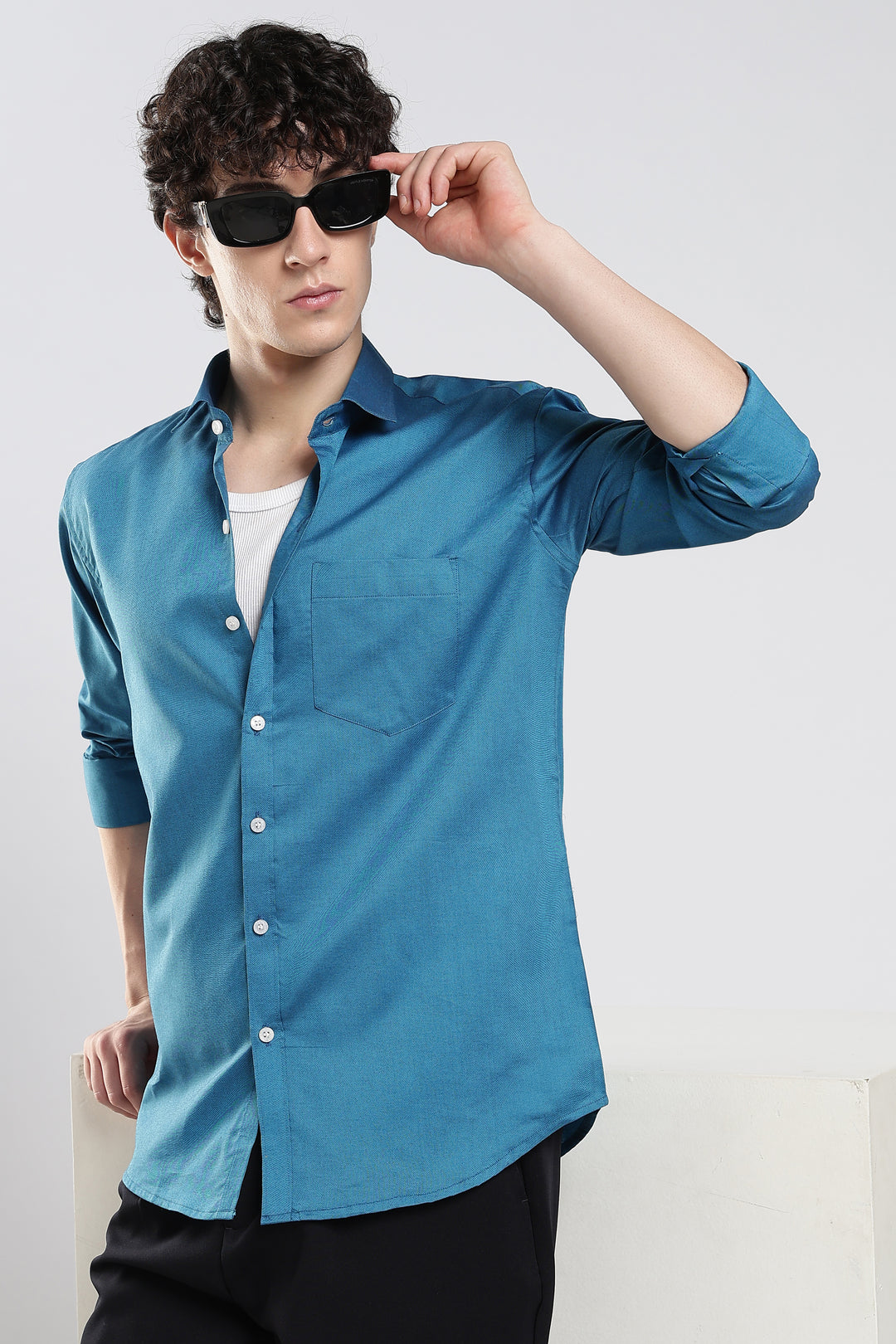 Teal cotton shirt