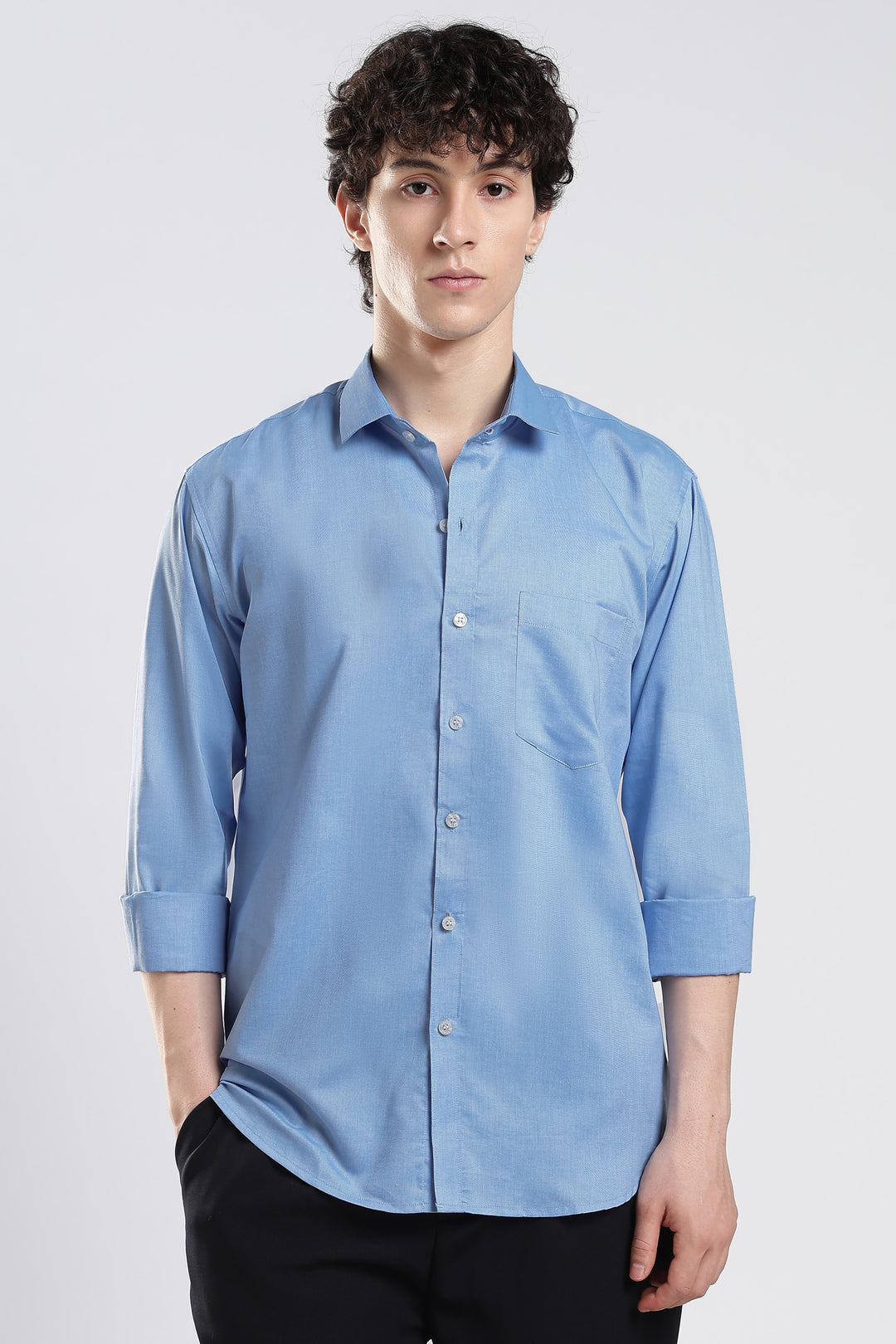 Skyblue full sleeve cotton shirt