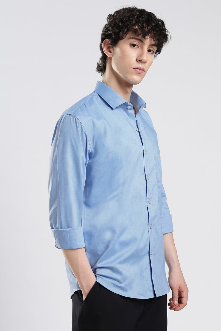 Skyblue full sleeve cotton shirt