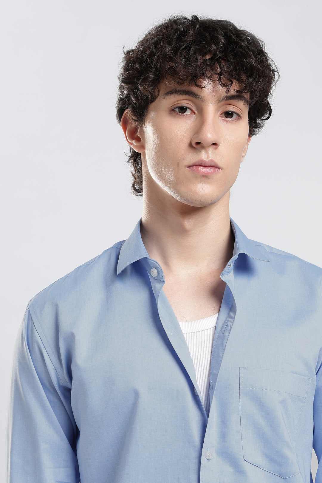 Skyblue full sleeve cotton shirt