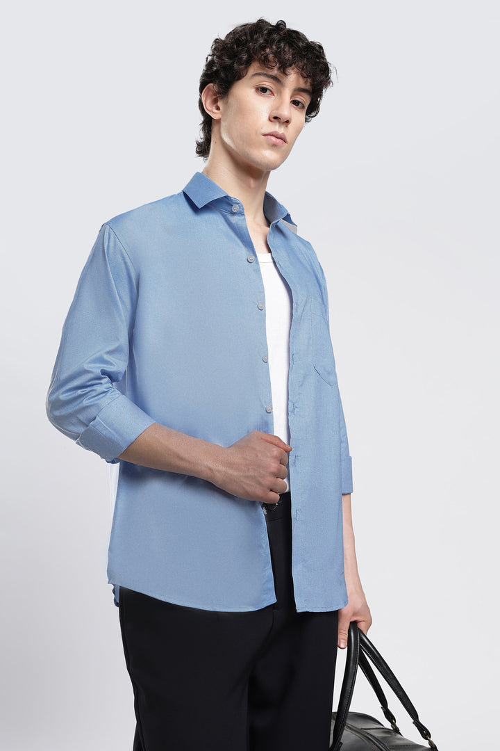 Skyblue full sleeve cotton shirt