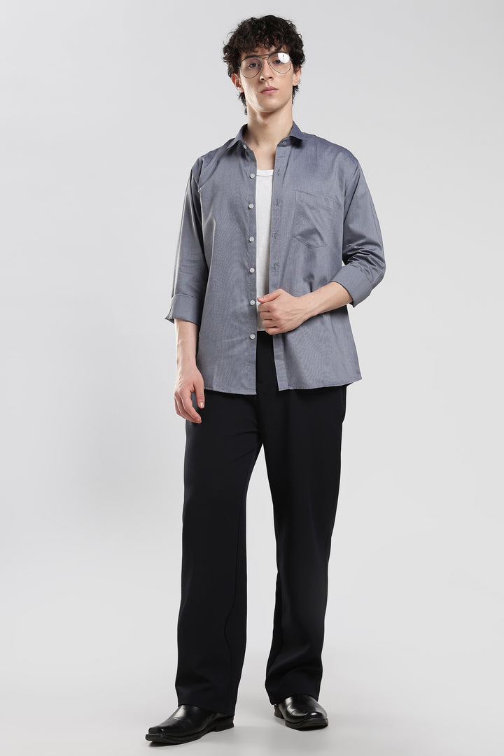 Grey full sleeve cotton shirt