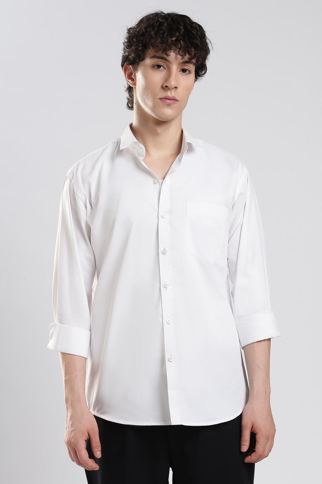 White full sleeve cotton shirt
