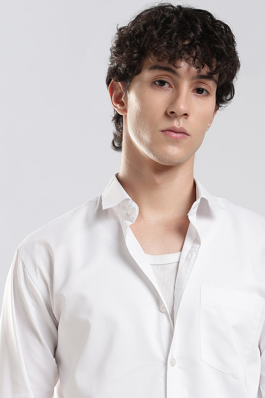 White full sleeve cotton shirt