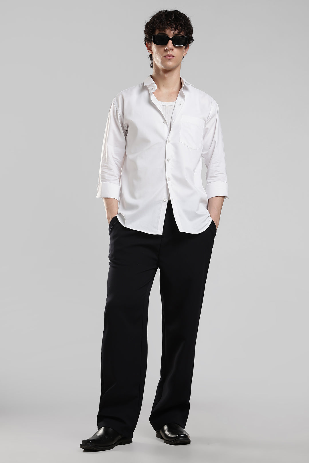 White full sleeve cotton shirt