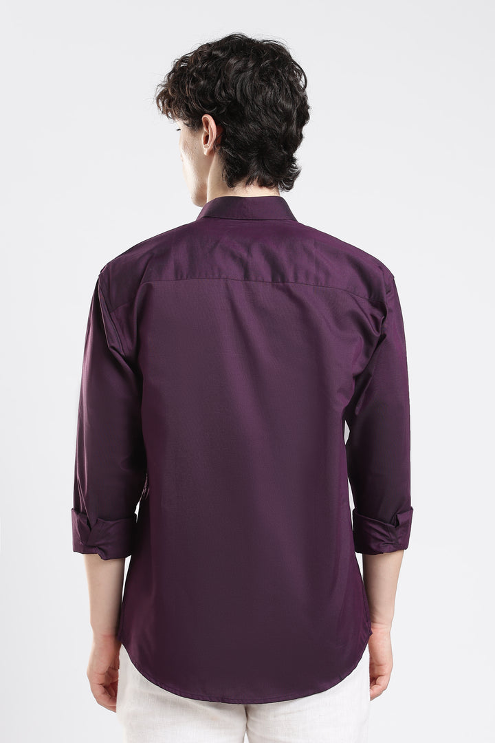 Wine full sleeve cotton shirt