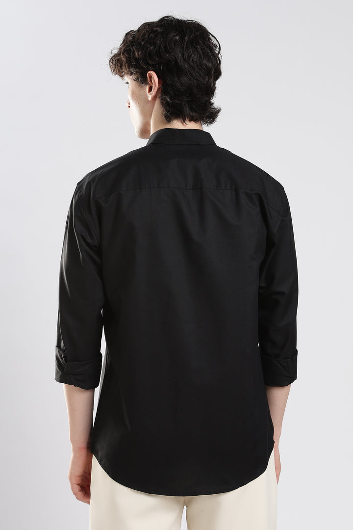 Black full sleeve cotton shirt