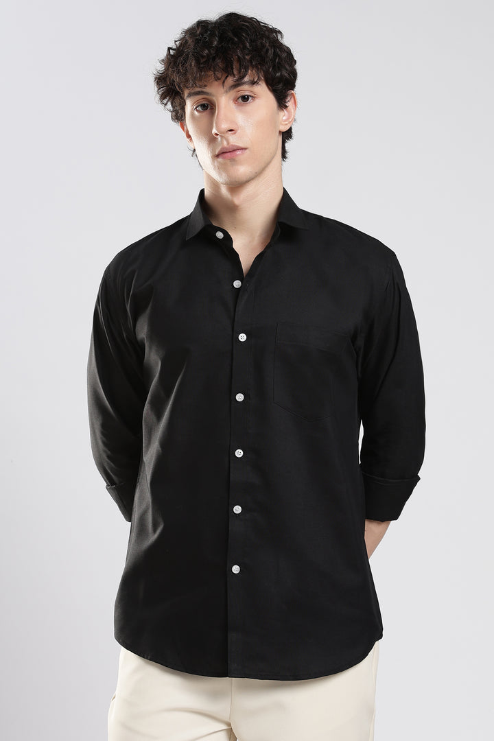 Black full sleeve cotton shirt